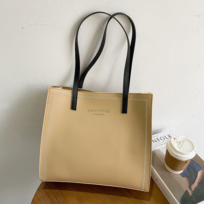 Large Capacity Shoulder Solid Color Tote Simple Tote Bag Novaterra