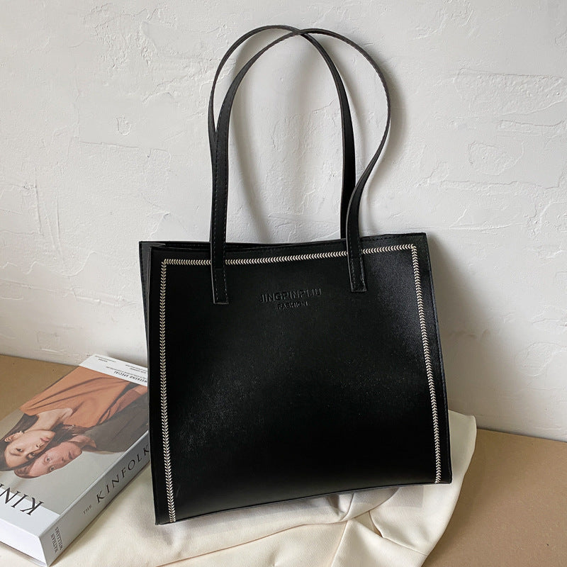 Large Capacity Shoulder Solid Color Tote Simple Tote Bag Novaterra