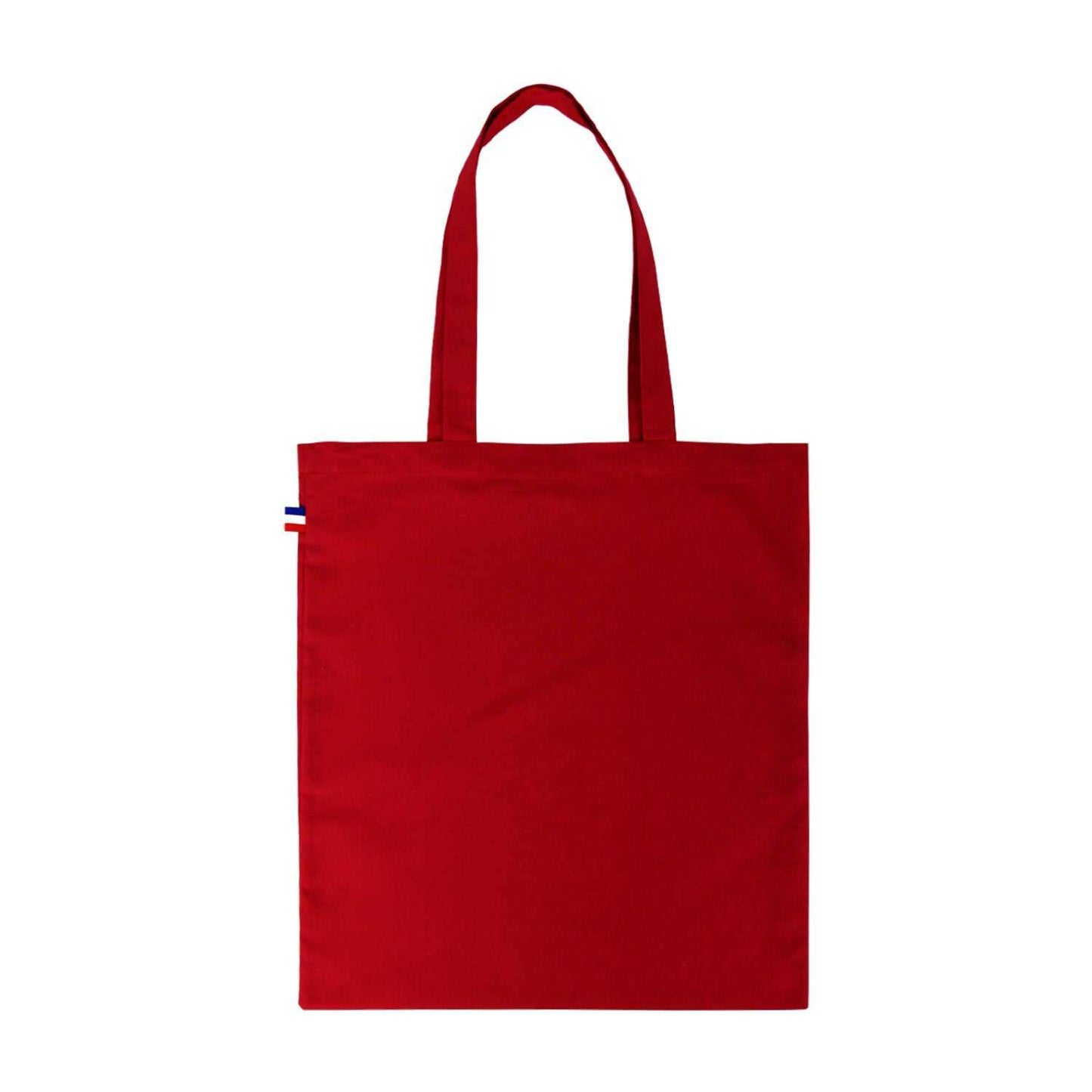 Tote bag en coton fabriqué en France, format 38x42 cm, anses longues, disponible en plusieurs couleurs, design sobre et élégant