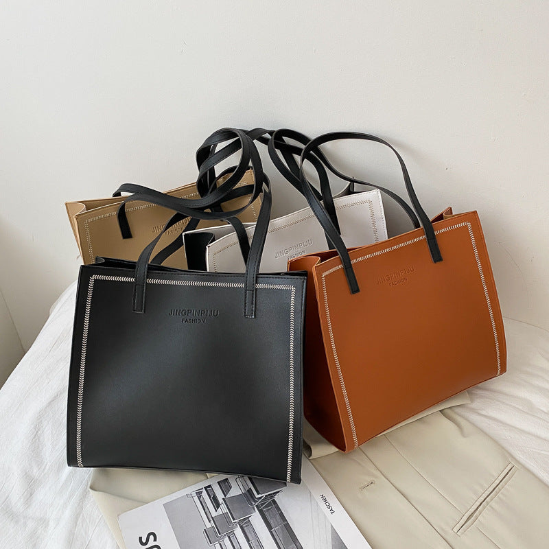 Large Capacity Shoulder Solid Color Tote Simple Tote Bag Novaterra