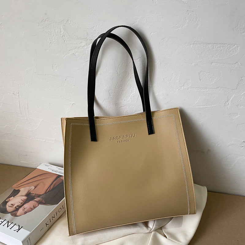 Large Capacity Shoulder Solid Color Tote Simple Tote Bag Novaterra