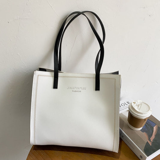 Large Capacity Shoulder Solid Color Tote Simple Tote Bag Novaterra