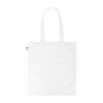 Tote bag en coton fabriqué en France, format 38x42 cm, anses longues, disponible en plusieurs couleurs, design sobre et élégant

