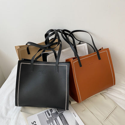 Large Capacity Shoulder Solid Color Tote Simple Tote Bag Novaterra